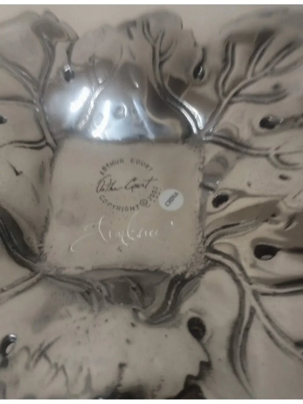 Arthur Court 2002 Signed Elena Court Grape Collection Silver Champagne Bucket